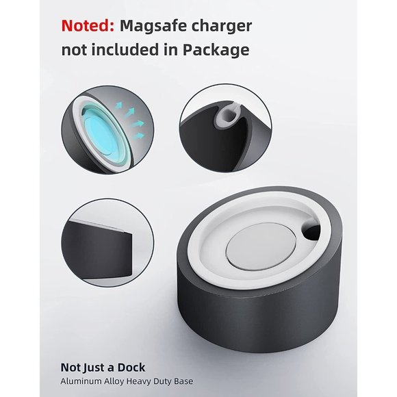 Stouchi Heavy-Duty Premium Metal Stand Compatible with Mag-Safe Charger Wireless - Picture 5 of 5